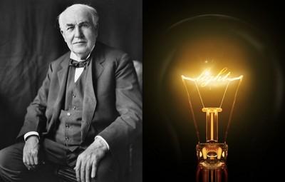 爱迪生发明灯泡的相关图片
